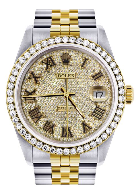 silver and gold rolex with diamonds|rolex full diamond price.